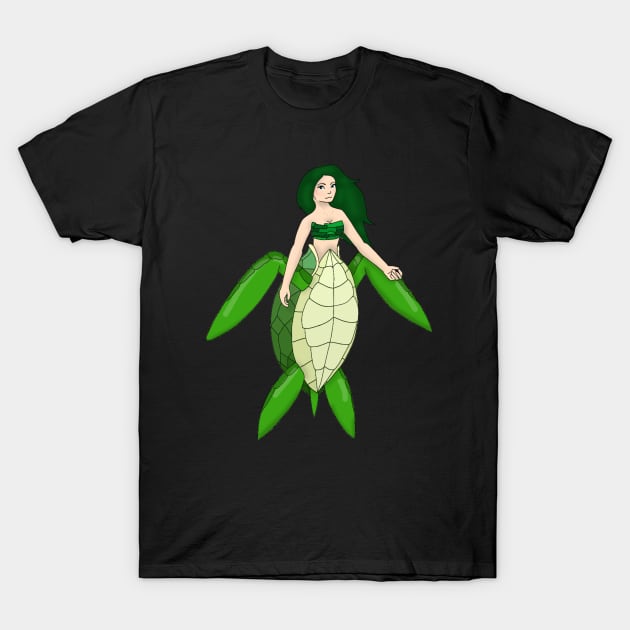 Turtle mermaid... it's a turmaid! T-Shirt by ceolsonart